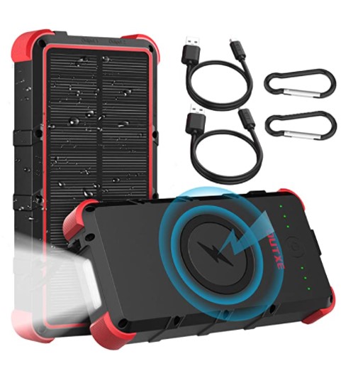 best solar panel for backpacking: OUTXE Wireless Solar Power Bank